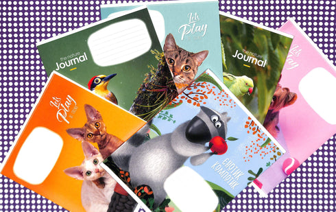 Carnet ligné - 12 feuilles. (avec différents motifs sur la couverture)