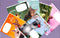 Notebook in a spiral line - 12 sheets. (with various designs on the cover)