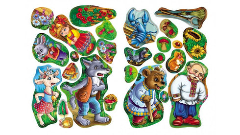 Contes avec des autocollants. La chèvre-derza