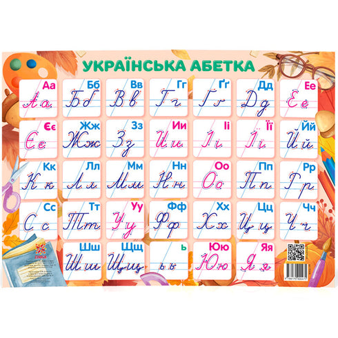 Affiche. Alphabet ukrainien en majuscules